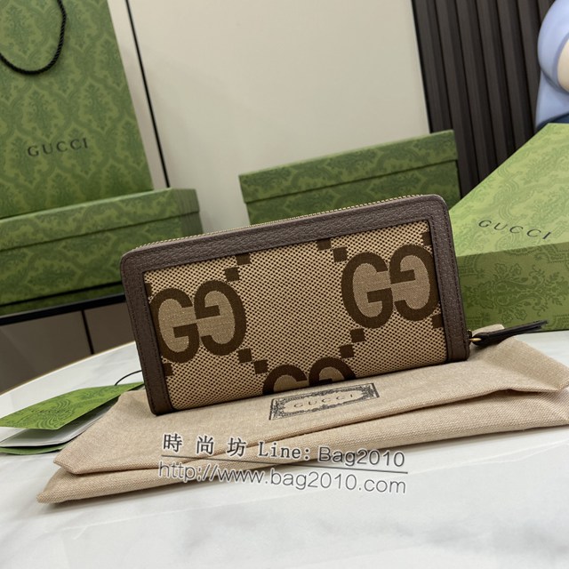 Gucci專櫃古馳最新款GG竹節錢包拉鏈長夾 jh2246型號：658634